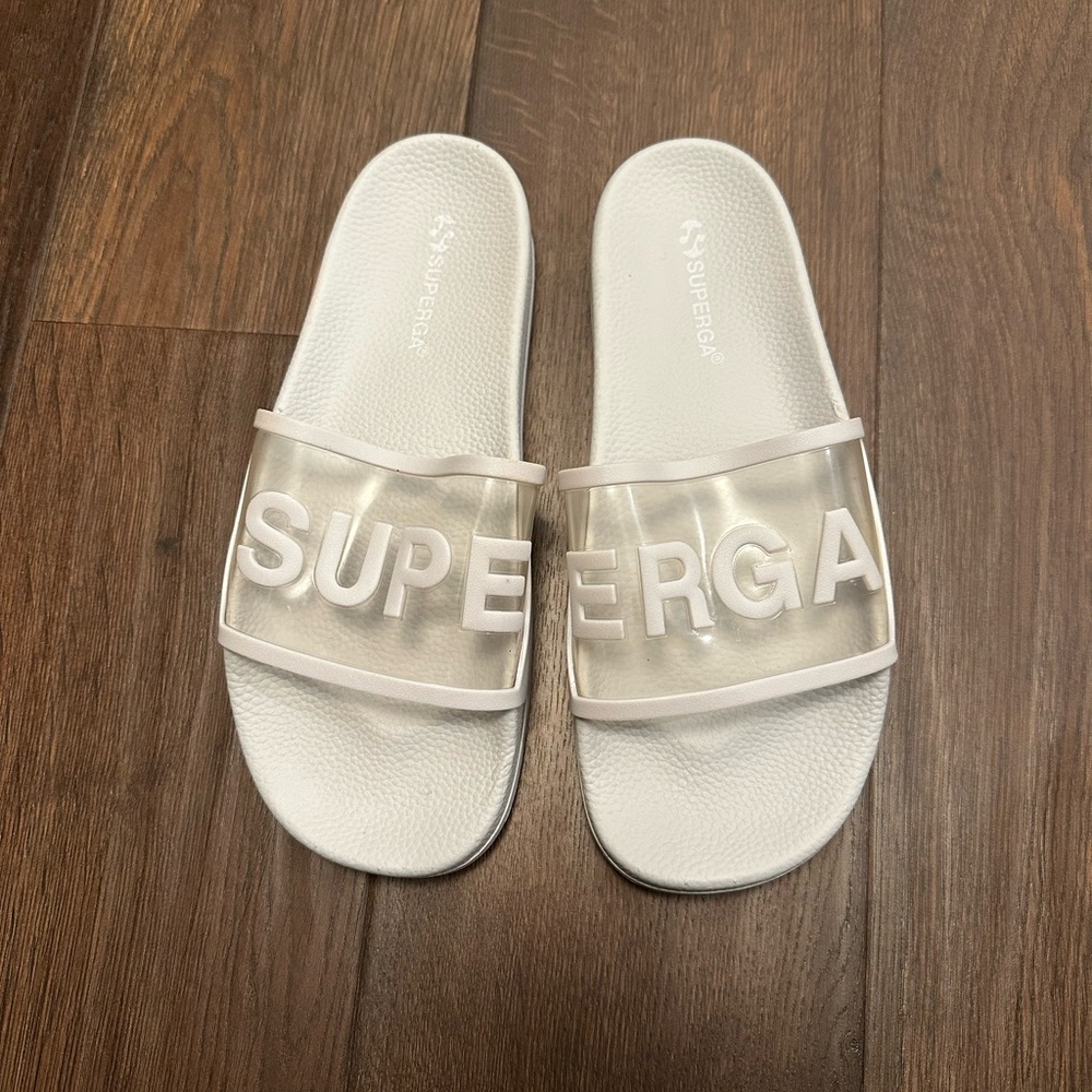 Superga White Classic Slide Sandals